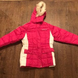 Girls pink ski puffy jacket